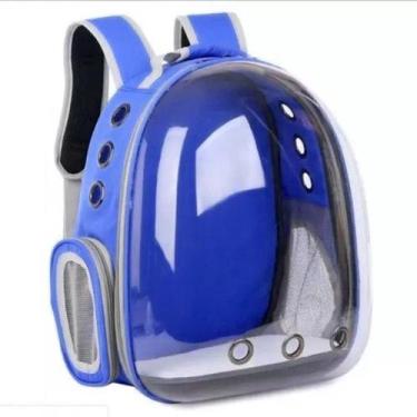 Imagem de Mochila Pet Visão Panorâmica Astronauta Cachorro Gato Cão - MHR, Azul