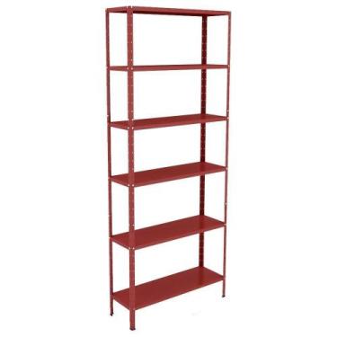 Imagem de Estante Aço 6 Prateleiras Eaf013 Vermelho - ELITE AÇO