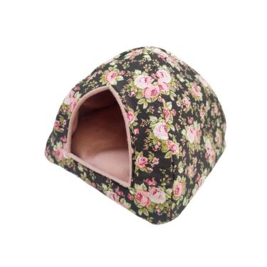 Imagem de Toquinha Porquinho Da India, Hamster Preto Estampa De Rosas