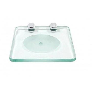 Imagem de Saboneteira ou Porta Sabonete Quadrada de Parede Vidro 8mm - Woodglass