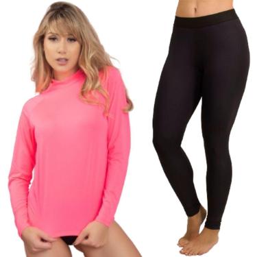 Imagem de Conjunto Térmico Blusa + Calça Proteção UV Bella Fiore Poliamida Academia Fitness Feminina-Feminino