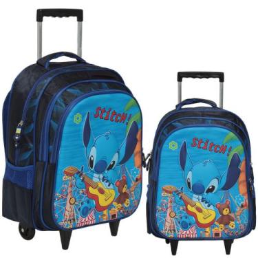 Imagem de Mochila Infantil Menino Lilo Stitch Carrinho Volta As Aulas - Plike