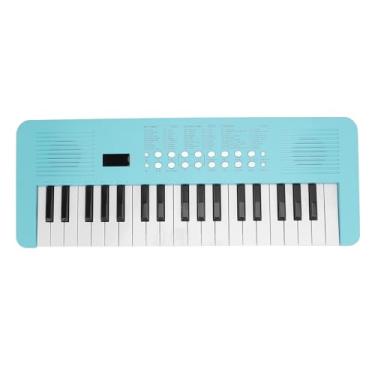 Imagem de Piano de Teclado Elétrico de 37 Teclas, 200 Tons 200 Ritmos 35 Demos Teclado de Piano Portátil Multifuncional, Teclado Eletrônico Com 2 Modos de Energia, Gravação de Música, (Azul)