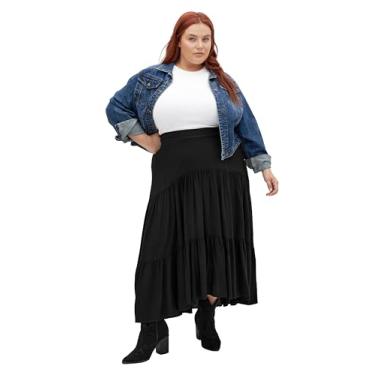 Imagem de City Chic Saia feminina plus size Misha preta