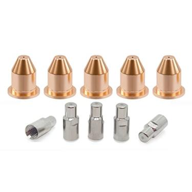 Imagem de Shinnous Consumíveis para Cortador de Plasma para Hobart Airforce 250Ci 500I Hp-25 Hp-50 Plasma Torch (770496/770723 Eletrodos E Pontas Kit de 10 Peças)