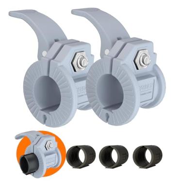 Imagem de ZY-HUAN Clipes de barra, grampos de barra de 2,5 cm, clipes de peso de liberação rápida de 2,3 a 3 cm para barras, grampos olímpicos ajustáveis em vários tamanhos (cinza)