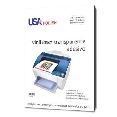 Imagem de Vinil Laser Adesivo, A4, Transparente, 127 micras, Pacote com 10 Folhas, Usa Folien