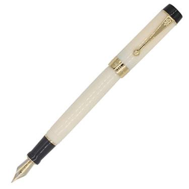 Imagem de Gullor 100 Collection Caneta-tinteiro de resina acrílica ponta média com caixa de presente - branco marfim