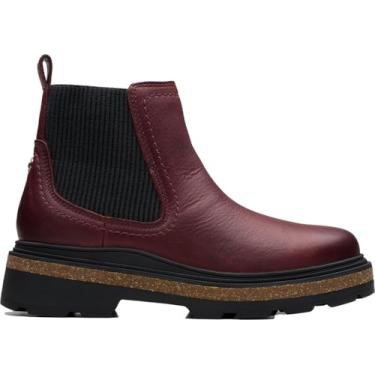 Imagem de Clarks Bota Chelsea feminina impermeável Hencroft Step, Couro bordô à prova d'água, 5