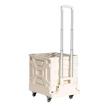 Imagem de carroça Carrinho de vagão portátil com rodas, vagão utilitário dobrável para mercearia, carrinhos e vagões de plástico para transporte/compras dobrável