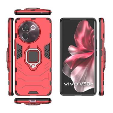 Imagem de Kukoufey Capa compatível com Vivo V30e 5G, suporte magnético para carro compatível com Vivo V40 Lite V234 / V30e 5G V2340 V2339 Capa vermelha