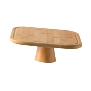 Imagem de WeiLaiKeQi Suporte de pedestal de bolo retangular placa de bolo rústica para hospedar casamento no feriado