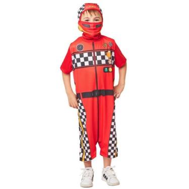 Imagem de Fantasia Piloto Carros Fórmula 1 infantil com Balaclava - Fantasias Su