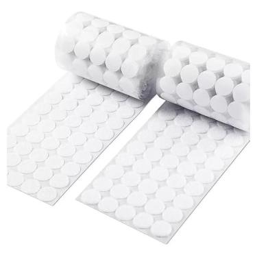 Imagem de Fecho de Contato Adesivo Redondo, 15mm, 200 Pares, Branco