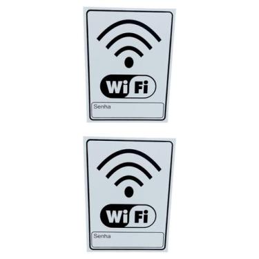 Imagem de KIT COMBO 2 Placa de Sinalização WI FI 15x20 cm SENHA BRANCO - ASELETR