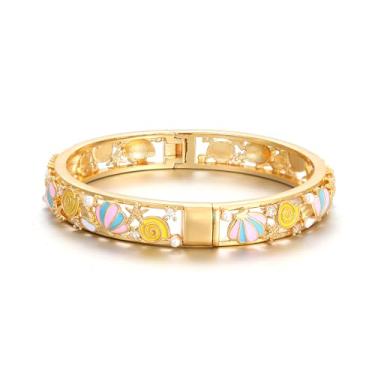 Imagem de Ethlyn Pulseiras coloridas folheadas a ouro para bebês, meninas, presentes de aniversário, Natal, presentes de aniversário para crianças, 4.6, Metal, Sem Pedra Preciosa