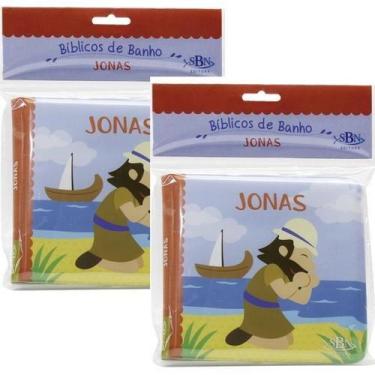 Imagem de Combo 2 Livros Bíblicos de Banho: Jonas  Ilustrada Infantil  SBN - Liv
