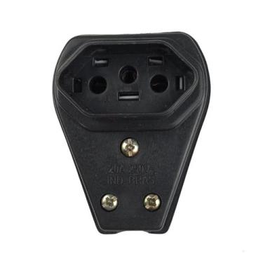 Imagem de Pino Femea Prensa Cabo 20A 3p Preto Ilumi