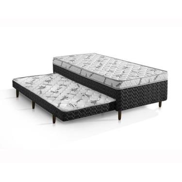 Imagem de Cama Box Conjugada Solteiro D-28 com Auxiliar 188cm X 88cm X 58cm Elit