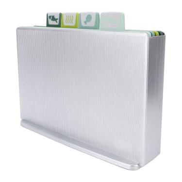 Imagem de Conjunto de Tábua de Corte Codificada por Cores, 4 Placas de Corte Com Suporte, Desbaste de Plástico para Manusear Vegetais de Carne, Lava -louças Sem Deslizamento Placas de