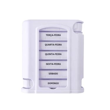 Imagem de Porta Comprimidos Organizador de Remédios Semanal e Período Branco