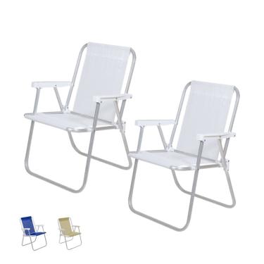 Imagem de Kit 2 Cadeira de Praia Alta Alumínio Lazy Sannet - Belfix