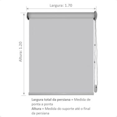 Imagem de Central de Persianas, Cortina Persiana Rolo Blackout Cinza 0% Luz ideal para quartos, sala, varanda, cozinha e escritório - Largura 1,70 x 1,20 Altura