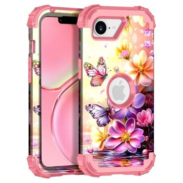 Imagem de Casetego Capa para iPhone 16e 2025, brilha no escuro, três camadas, resistente, à prova de choque, proteção total, PC rígido e resistente, capa amortecedora de TPU macio para Apple iPhone 16e de 6,1