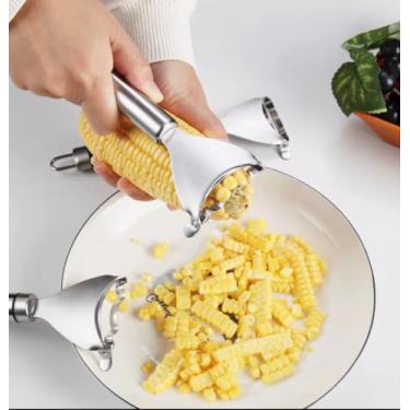 Imagem de Descascador de milho de aço inoxidável, ferramenta de descascador de espiga de milho de cozinha, removedor de debulhador de grãos de milho