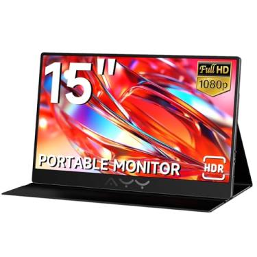 Imagem de AYY Portable Monitor for Laptop 15 Inch, FHD 1080P USB-C HDMI Travel Monitor External for Computer, Second Display HDR IPS Gaming Monitor Extender for PC MAC Phone PS4/5 Xbox Switch,