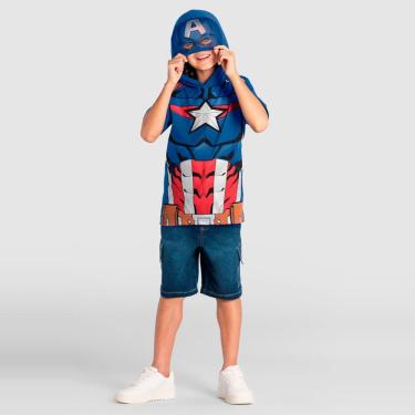 Imagem de Camiseta infantil menino dos vingadores com capuz Brandili