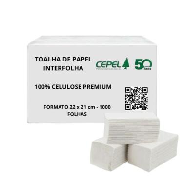 Imagem de Papel Toalha Interfolhado 100 Celulose Premium c/1000 Unidades - Isape