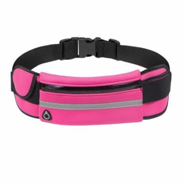 Imagem de Pochete Corrida Celular Esportiva Treino Exercícios Slim Impermeaável Caminhada Corrida Bike Bicicleta Academia Passeio Porta Dolar Documento Cintura (Rosa)