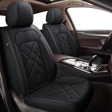 Imagem de TTX LIGHTING Capas de assento de carro adequadas para Kia Seltos 2021 2022 2023 2024 2025 - Protetor de couro respirável à prova d'água conjunto completo 5 assentos (preto)