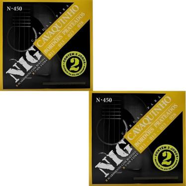 Imagem de Kit 4 Jogos Encordoamento Cavaquinho Cavaco Nig N450 “011 