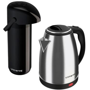 Imagem de Conjunto Chaleira Elétrica 110v + Garrafa Térmica 1 L Água Chá Café Ge