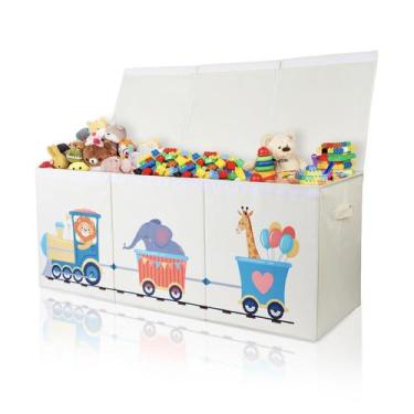 Imagem de Caixa de Brinquedos Rossoff Extra Large Dobrável - Bege - Compartiment