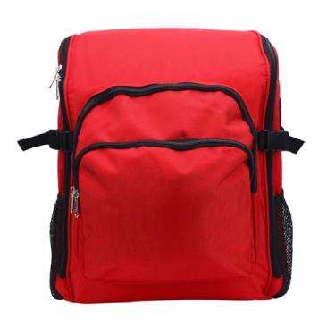 Imagem de Mochila para Ferramentas de Limpeza, 45x32x19cm Grande Capacidade Tecido Oxford 1000d Bolsa para Suprimentos de Limpeza, Suprimentos de Limpeza para Tarefas Domésticas (Vermelho)