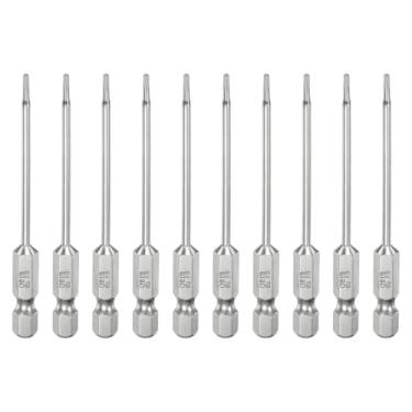 Imagem de HARFINGTON 10 peças T6 Bit Torx de segurança 1/10.2 cm haste sextavada 7,6 cm de comprimento S2 aço magnético resistente à adulteração, chave de fenda Torx cabeça Torx com furo para brocas de chave de