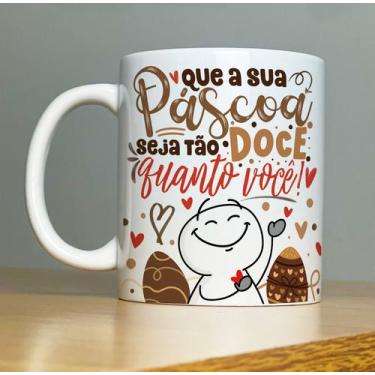 Imagem de Caneca Flork Casal Namorados Chocolate Páscoa Cerâmica 325ml - Pammy s