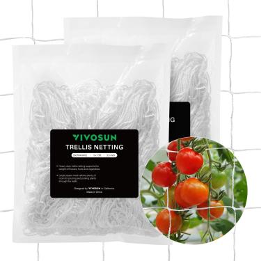 Imagem de VIVOSUN 5 X 15 Pés. Rede de Treliça para Plantas, Rede de Cultivo de Poliéster Resistente, Rede de Treliça de Jardim com Malha Quadrada para Plantas Trepadeiras, Vegetais, Frutas e Flores, 2
