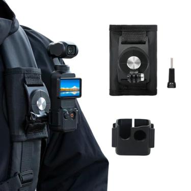 Imagem de QUASCO Suporte de mochila para DJI Osmo Pocket 3, suporte de alça de ombro com borda estendida - Suporte estabilizador de câmera mãos livres para vlogging, caminhadas, ciclismo