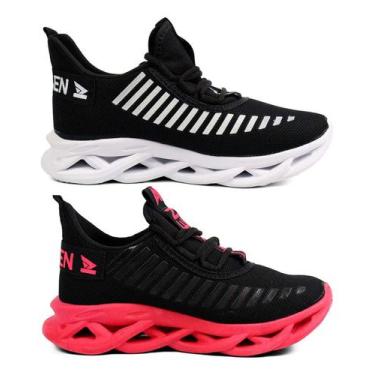 Imagem de Kit 2 Tênis Feminino Infantil Jaguar Casual Leve Corrida Macio Treino 