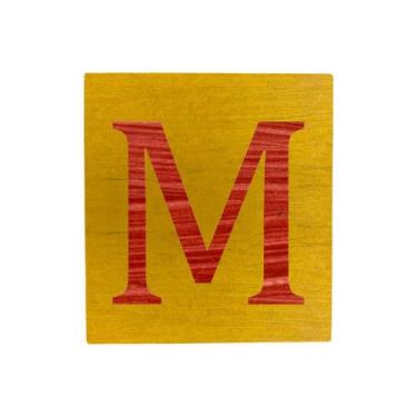 Imagem de Cubo Amarelo Letra Vermelha Festa Chá de Bebê Decoração 8x8x8 Cm Mdf M