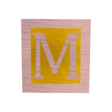 Imagem de Cubo Amarelo Letra Rosa Bebê com Aplique Festa Chá de Bebê Decoração 8