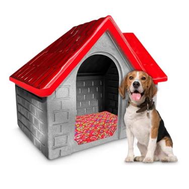 Imagem de Casa Casinha Luxo Plástico Cachorro Caes Pet Bangalo Nº 04 (Vermelho, Nº 04)