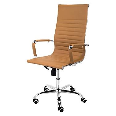 Imagem de Cadeira de Escritório Presidente com Função Relax e Base Giratória Moob (Caramelo)