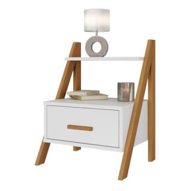 Imagem de Mesa De Cabeceira Pés Em Madeira Moderna Quarto Canto - Anatelli