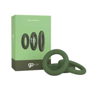 Imagem de Go Play Tri Anel Peniano e Escrotal A Sós 3 tamanhos diferentes Retardador de Ejaculação Melhor Ereção em Silicone A Sós