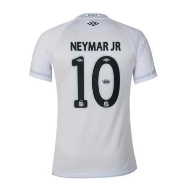 Imagem de Camisa Santos I 25/26 Neymar N 10 Jogador Umbro Masculina, P, Branco, 